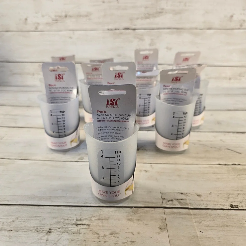 NEW Lot of 12 iSi Basics Flex-it Mini Measuring Cup 2oz 60ml Silicone Flex Spout